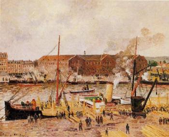 卡米耶 畢沙羅 Unloading Wood at Rouen 卡米耶 畢沙羅 Unloading Wood at Rouen